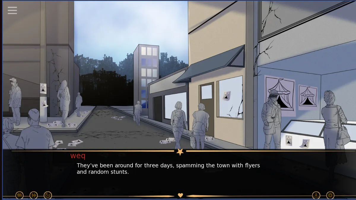 A scene from The Freak Circus current prototype